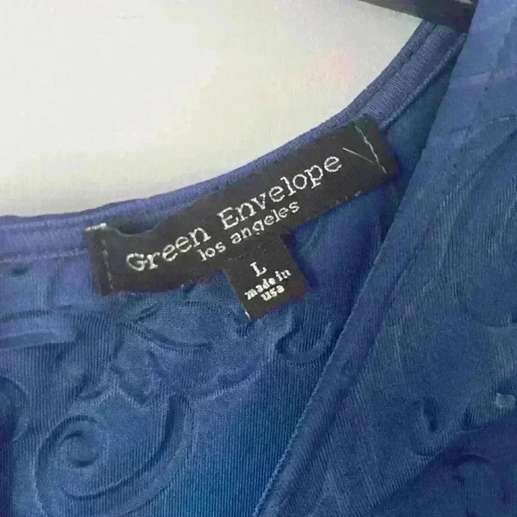 Green Envelope textured A line dress size L - Picture 3 of 9